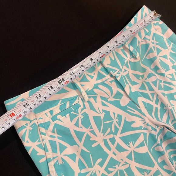 ~ Lilly Pulitzer Sz 4 Dragonfly Pants Aqua Blue Golf Summer Chinos Beachy Preppy - Picture 5 of 16